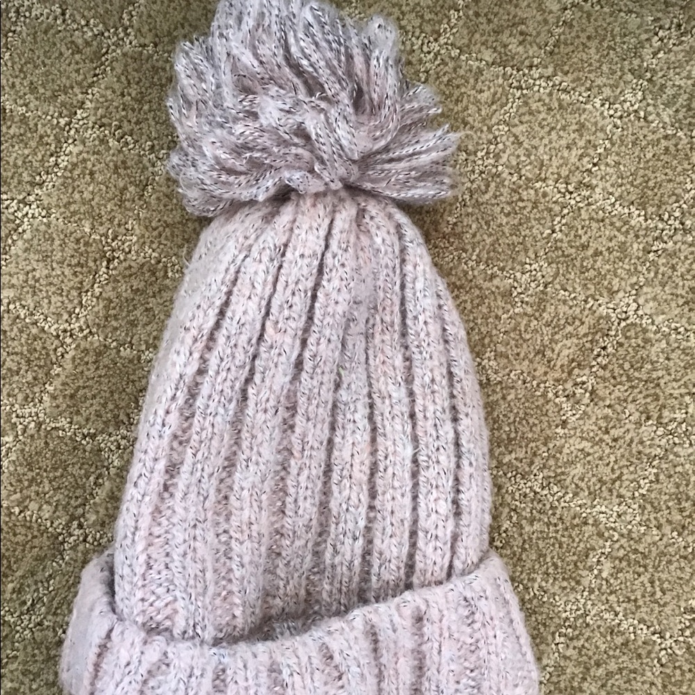 Pink fuzzy hat